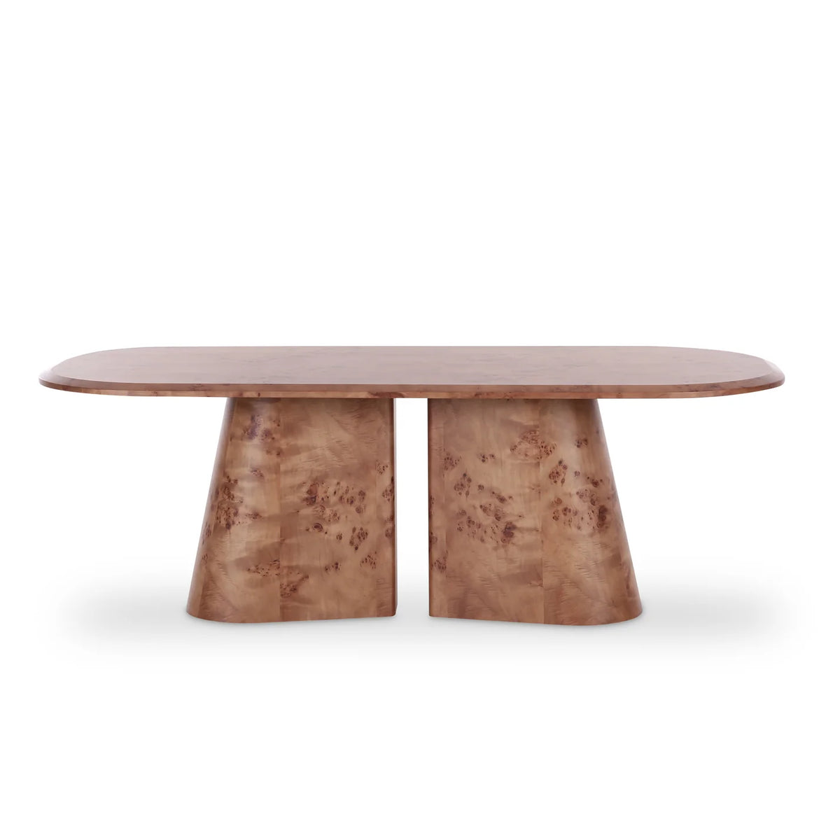 Gladyss 87" Honey Burl Oval Dining Table