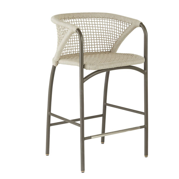 Enzo Buff Plain Weave Outdoor Counter Stool