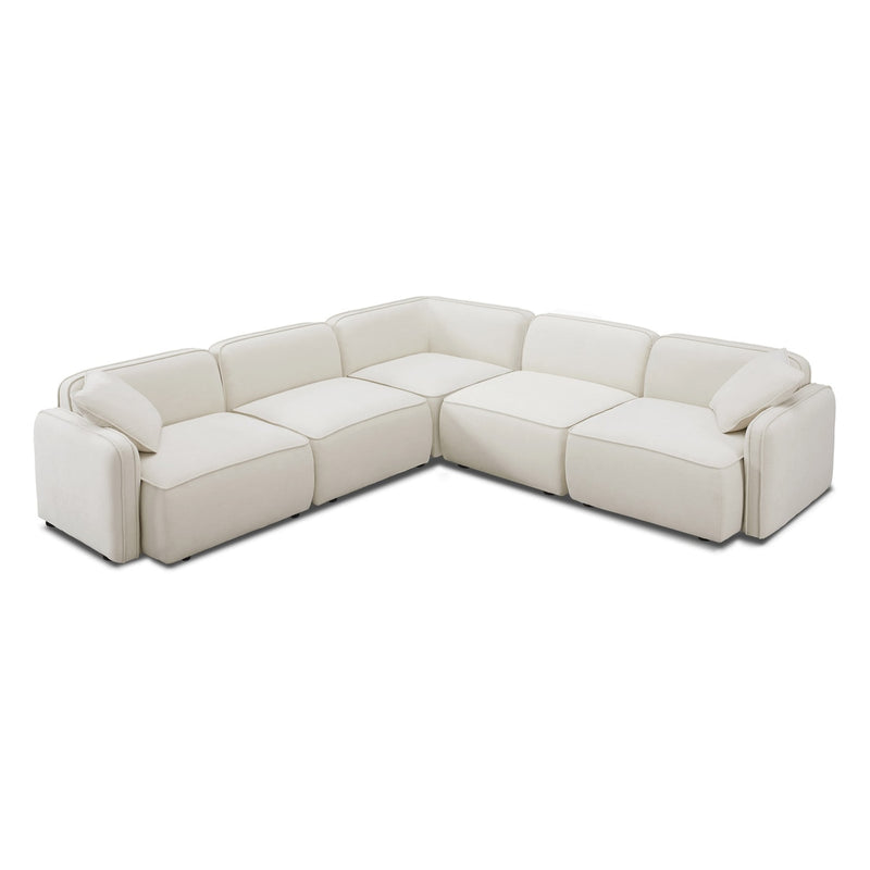 Travie 111" Sand Upcycled Linen Modular L-Sectional