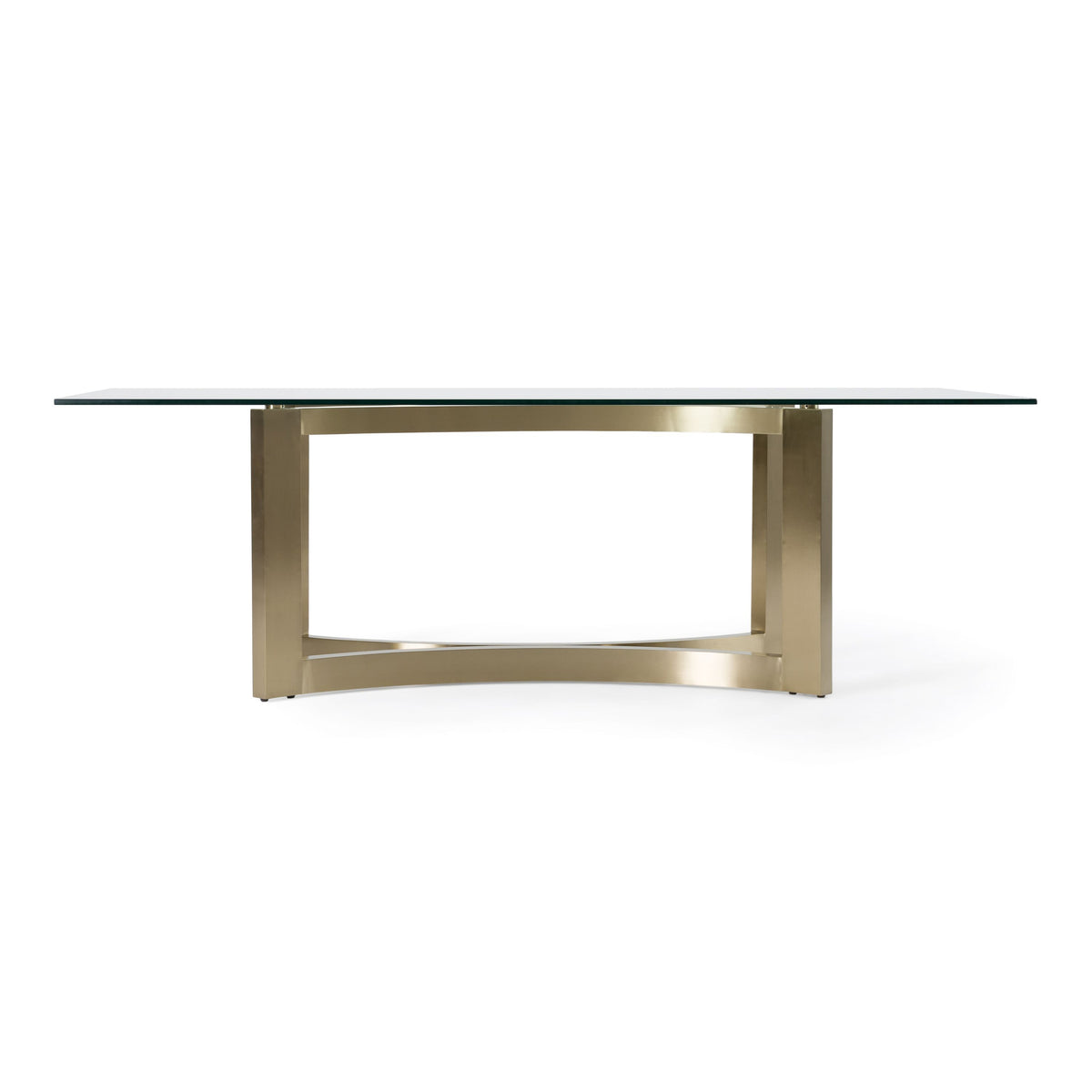 Allison Modern Glass & Gold Dining Table