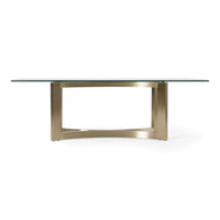 Allison Modern Glass & Gold Dining Table