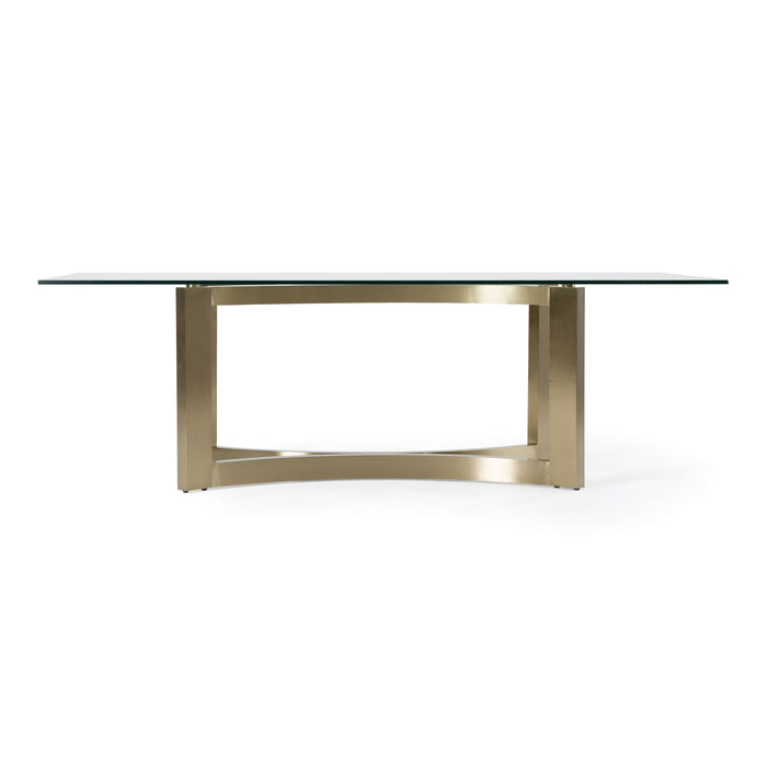 Allison Modern Glass & Gold Dining Table
