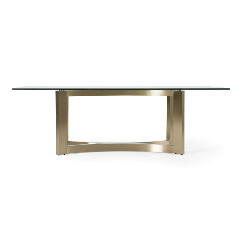 Allison Modern Glass & Gold Dining Table