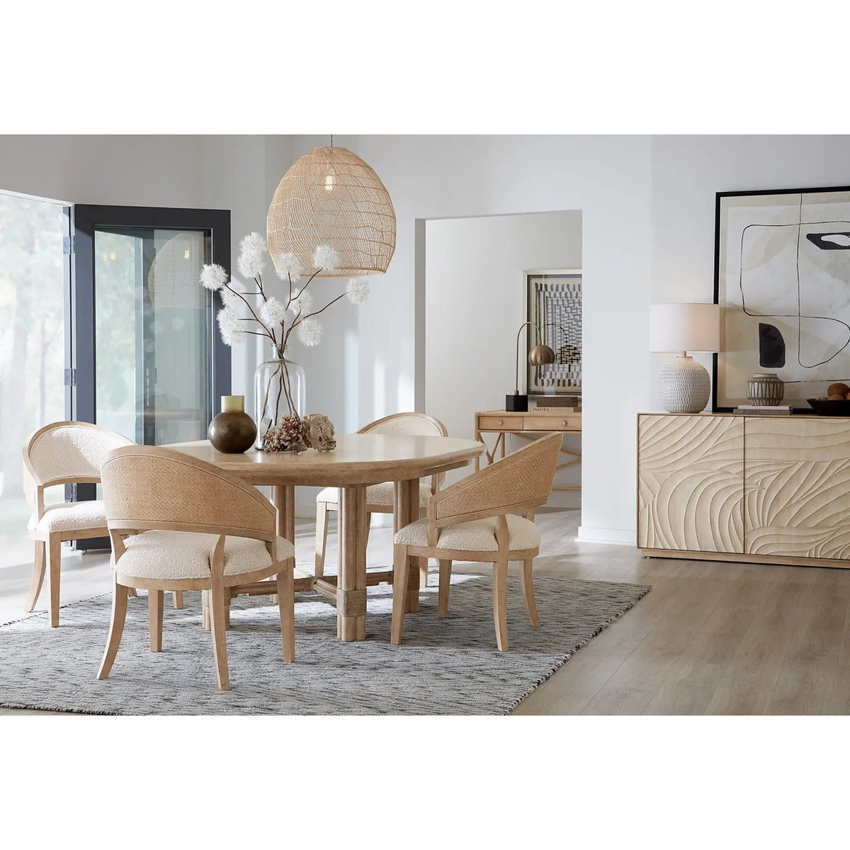 Nolita Natural & Cream Cane Barrel Back Chair