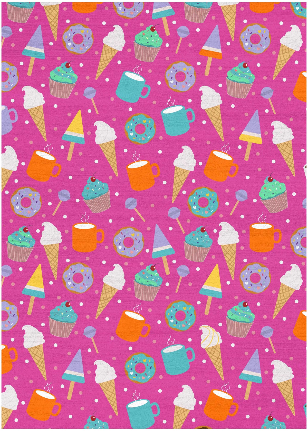 Ice Cream & Cupcakes Pink Multicolour Area Rug