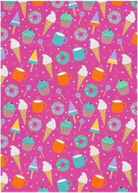 Ice Cream & Cupcakes Pink Multicolour Area Rug