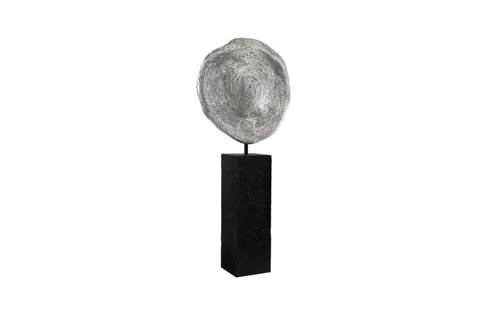 Cosmic Large Round Silver Leaf Cast Triple Weld With Stand
