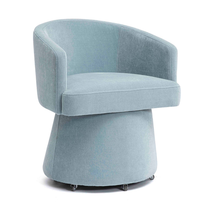 Nest Blue Upcycled Contract-Grade Chenille Rolling Desk Chair