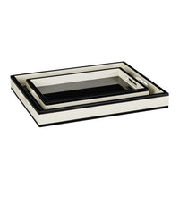Cosette Ivory & Black Lacquer Tray (Set of 2)