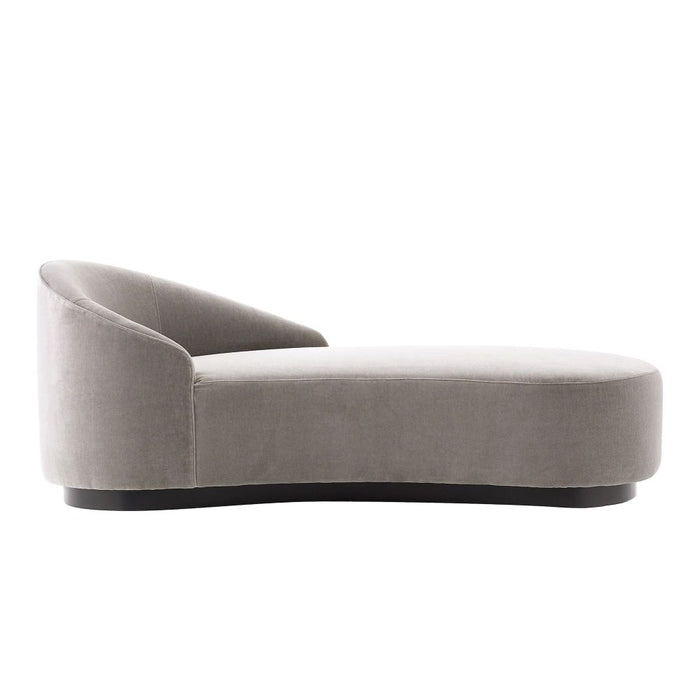 Turner 71" Chaise Sharkskin Velvet Grey Ash Right Arm