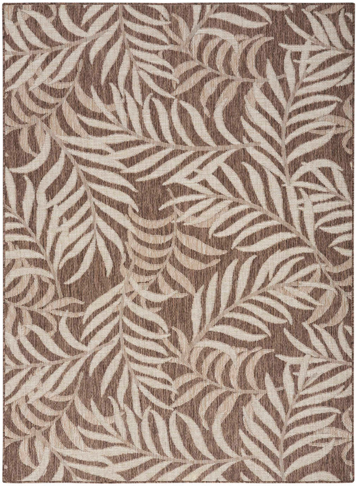 Annaleisa Indoor/Outdoor Mocha Leaves Area Rug - Elegance Collection