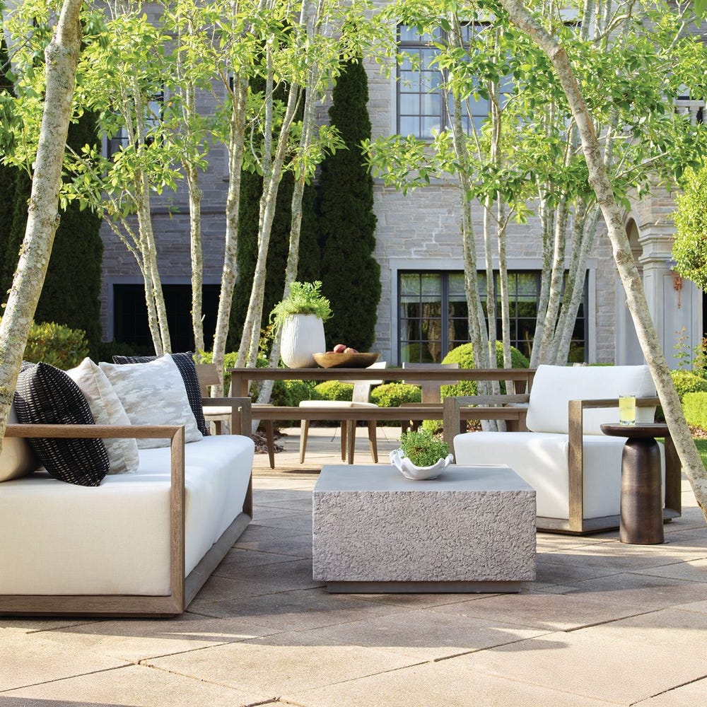 Richie White & Weathered Grey Ooutdoor Lounge Chair