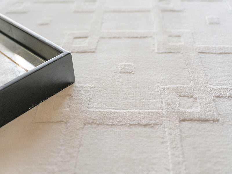 Ramo Modern White Patterned Area Rug - Elegance Collection