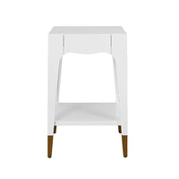Julia 20" White & Gold Nightstand/Accent Table