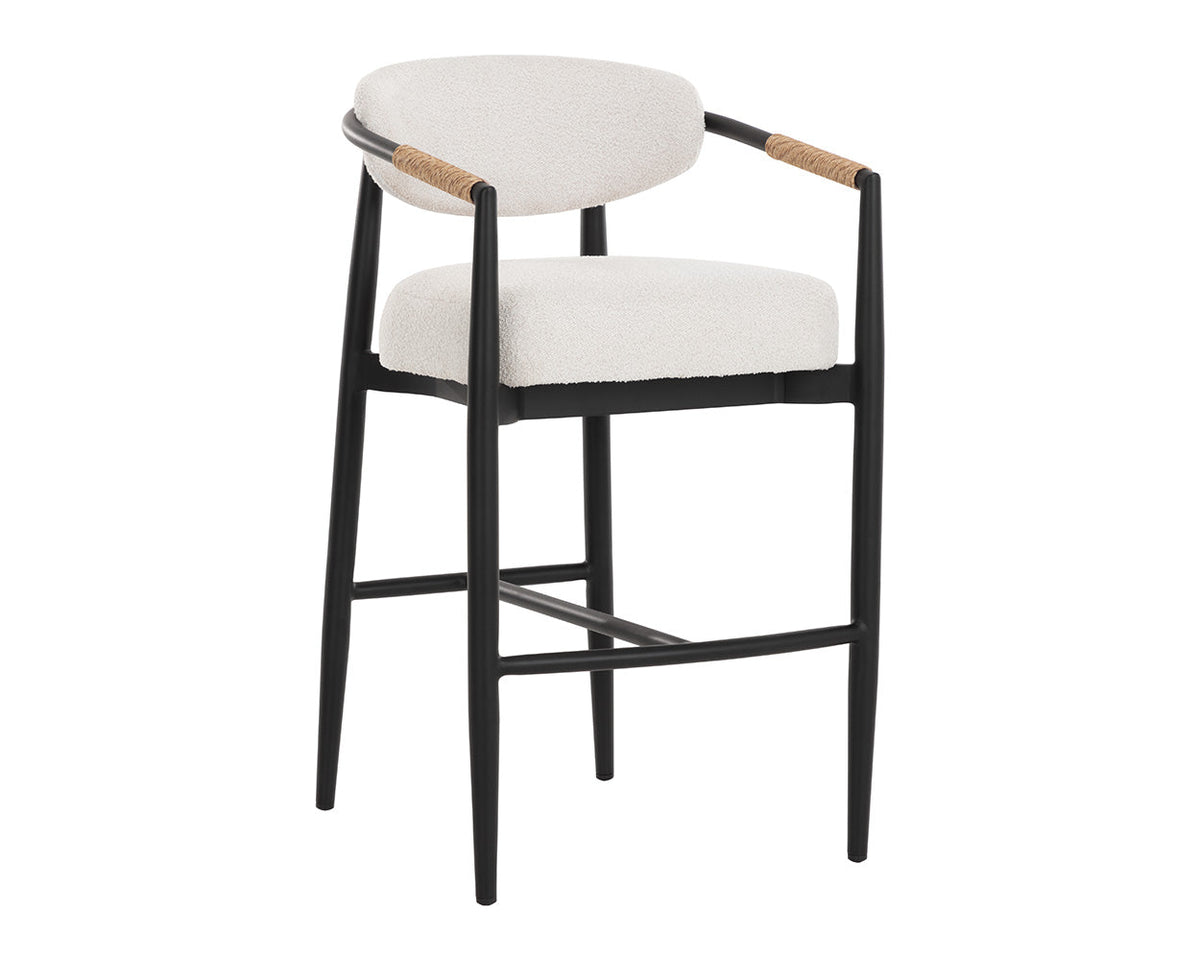 Marita Cream & Black Indoor/Outdoor Bar Stool