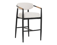 Marita Cream & Black Indoor/Outdoor Bar Stool