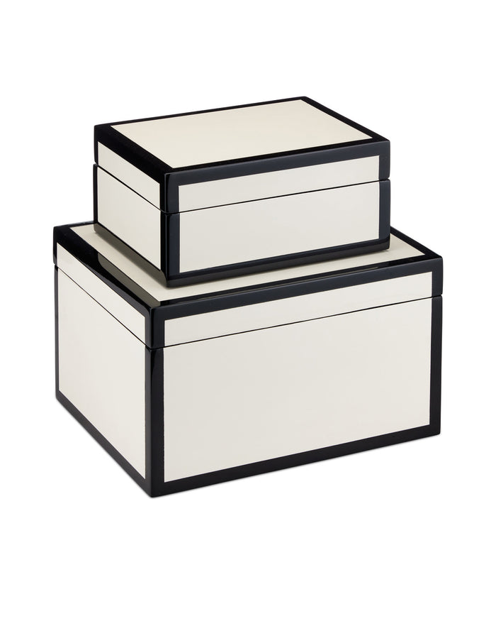 Cosette Ivory & Black Lacquer Boxes (Set of 2)