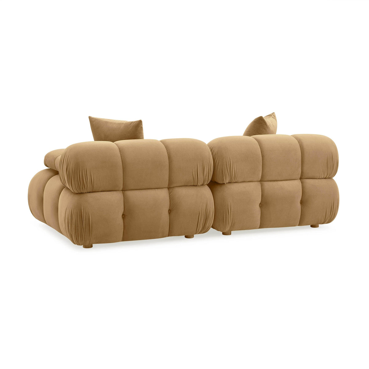 Vogue 78.7” Cafe Au Lait Performance Velvet Modular Loveseat