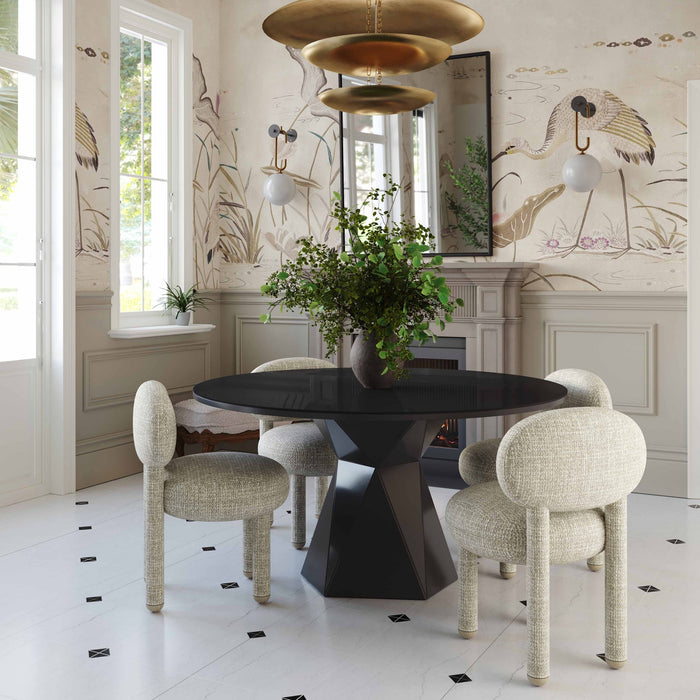 Manu Beige Nubby Performance Fabric Dining/Accent Chair