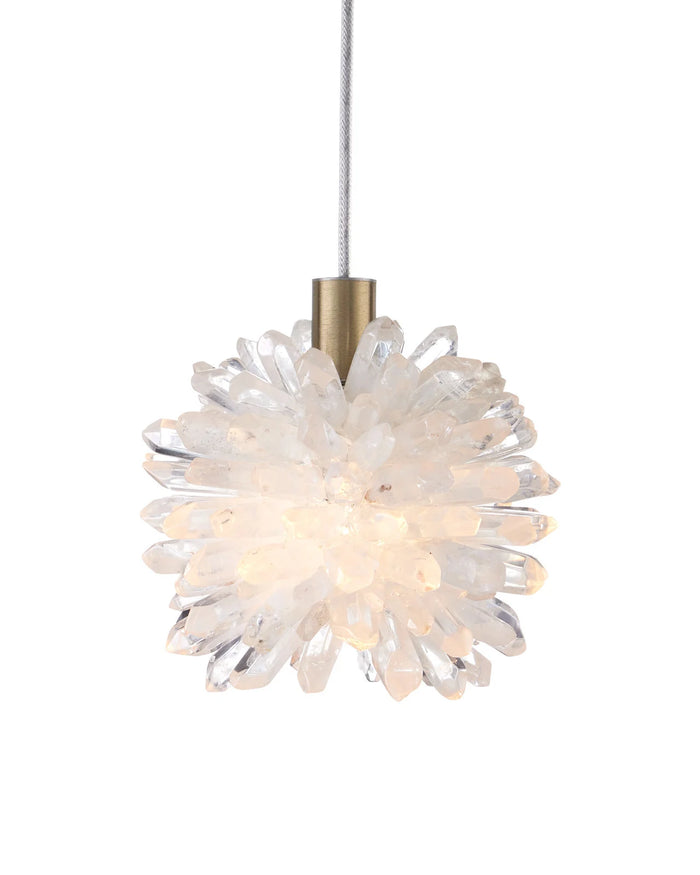 Sabine Quartz & Brass Pendant