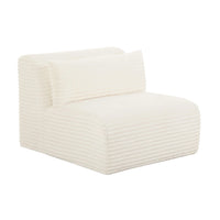 Telav Fluffy Oversized Cream Corduroy Modular Armless Chair