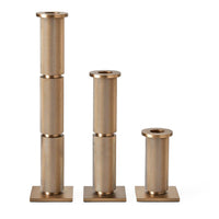 Solid Brass Candleholders, Set of 3