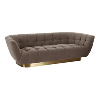 Rihanna 100.8" Taupe Upholstered & Gold Sofa