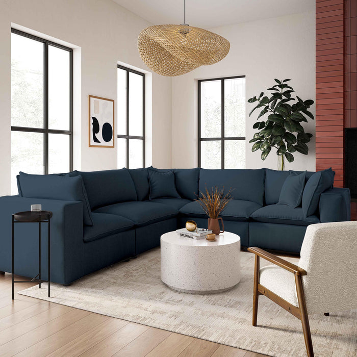 Cali Navy Performance Fabric Modular Armless Chair