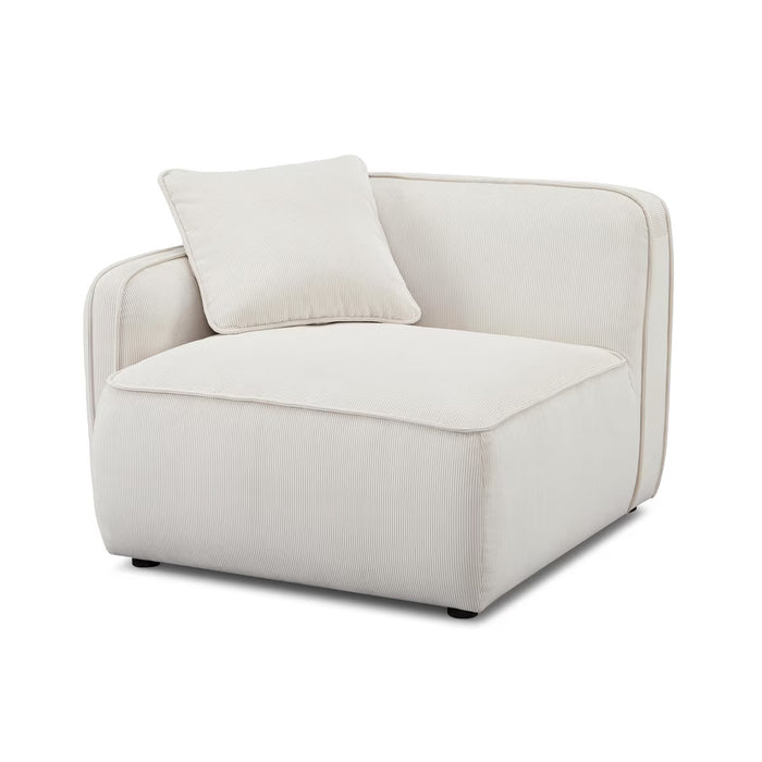 Travie White Sand Performance Corduroy Velvet LAF Corner Chair