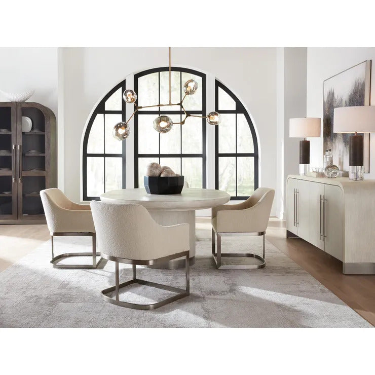 Reyeh Boucle Arm Chair With Metal Base