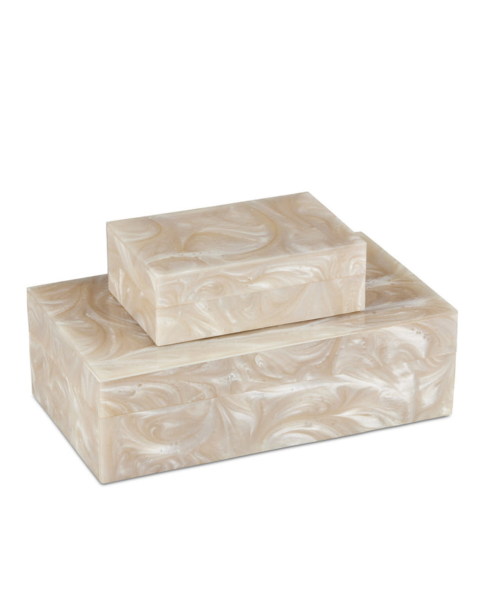 Opaline Swirl Boxes (Set of2)