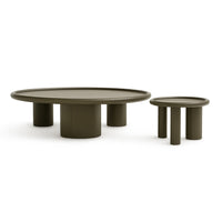 Pheobe Contemporary Brown Ash Round Nesting Table Set