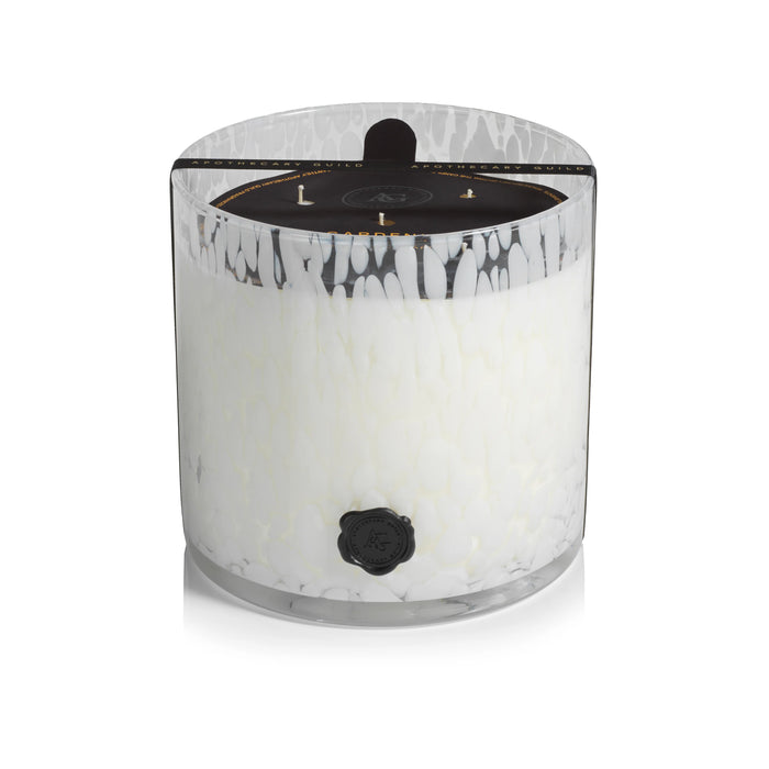 Opal Glass Five-Wick Candle Jar White/Gardenia (Set of 2)