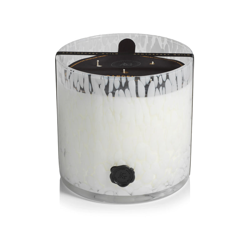 Opal Glass Five-Wick Candle Jar White/Gardenia (Set of 2)