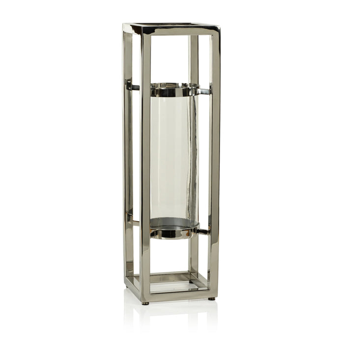Kourtney Polished Silver Candle Holders/Hurricanes - Set of 2 (2 Sizes Available)