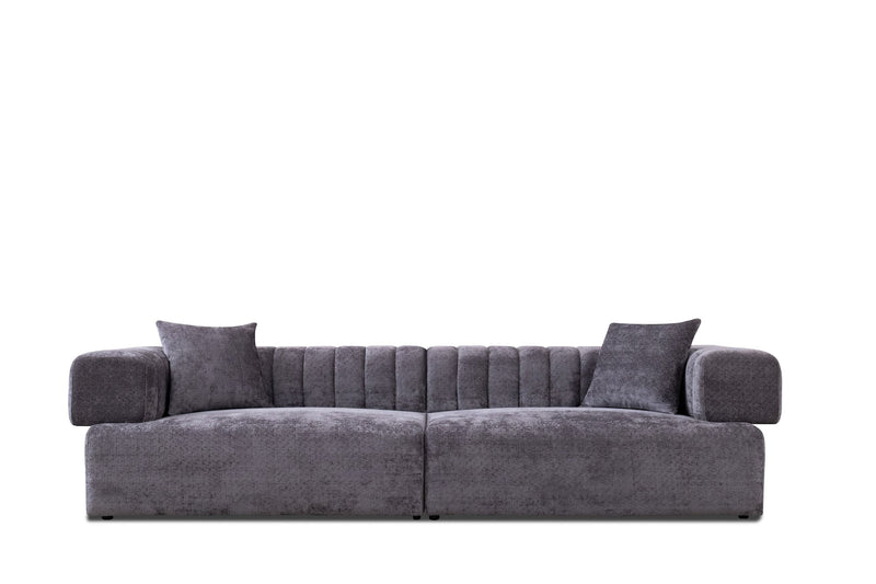 Dani 123" Modern Grey Fabric 4-Seater Sofa