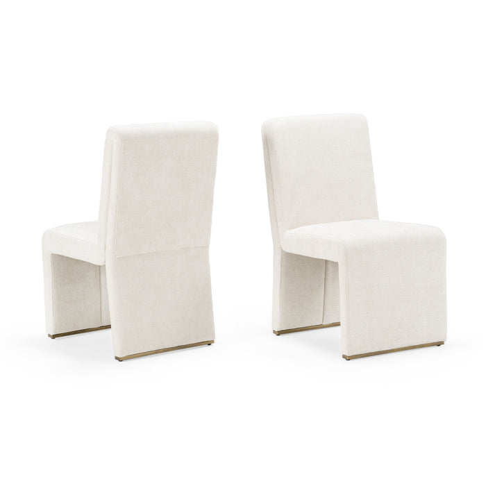 Alodia Modern Beige & Gold Dining Chair (Set of 2)