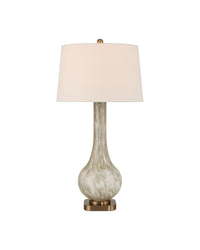 Neomie Caramel-Colored Glass & Brass Table Lamp