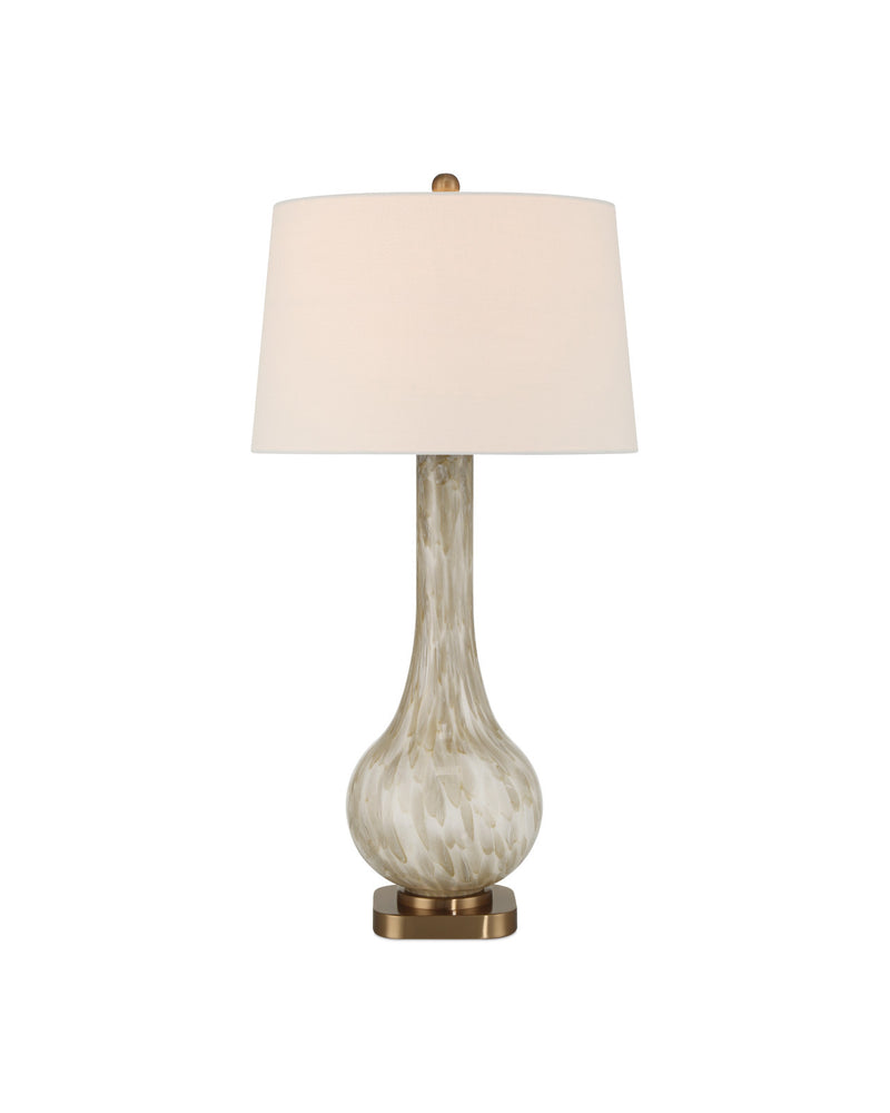 Neomie Caramel-Colored Glass & Brass Table Lamp