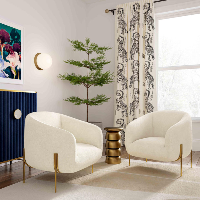 Katie Cream Shearling Accent Chair - Luxury Living Collection
