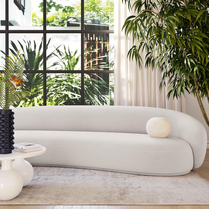 Coty Plush Cream Velvet 120" Sofa - Luxury Living Collection