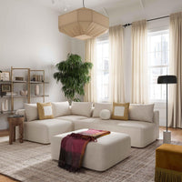 Karsyn Cream Performance Linen Ottoman