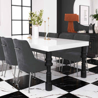 Prado Grey Velvet With Silver Frame Chair - Luxury Living Collection