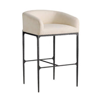 Osbourne Performance Oxford White & Hammered Iron Bar Stool (Set of 2)