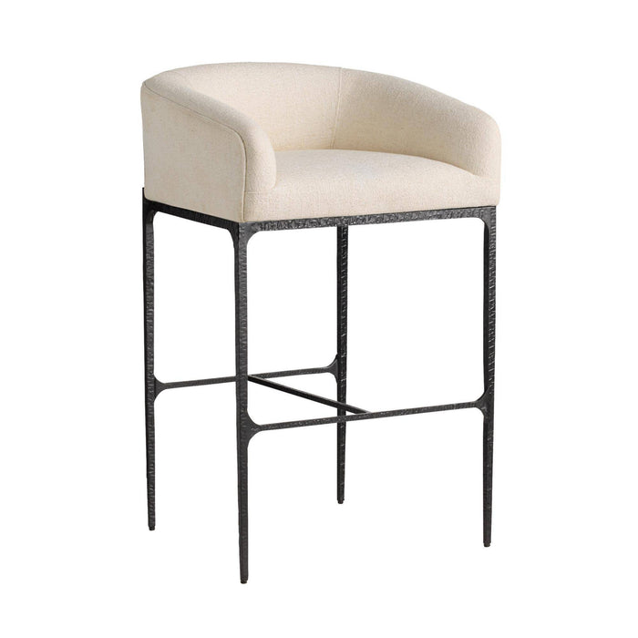 Osbourne Performance Oxford White & Hammered Iron Bar Stool (Set of 2)