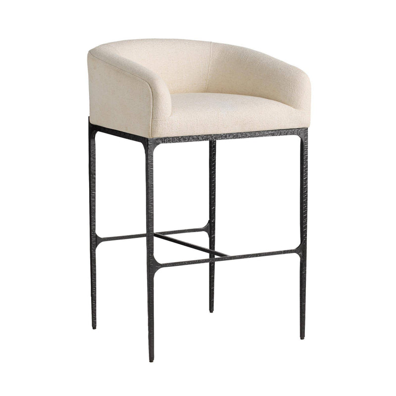 Osbourne Performance Oxford White & Hammered Iron Bar Stool (Set of 2)