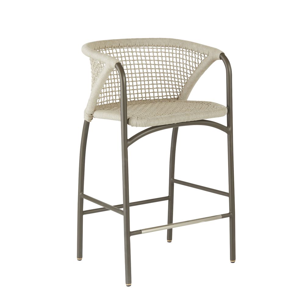 Enzo Buff Plain Weave Outdoor Bar Stool