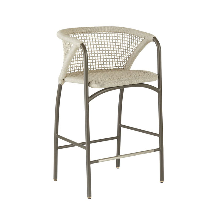 Enzo Buff Plain Weave Outdoor Bar Stool