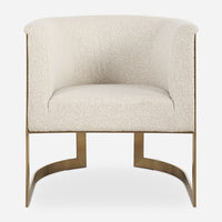 Linah Tan Boucle & Gold Accent Chair