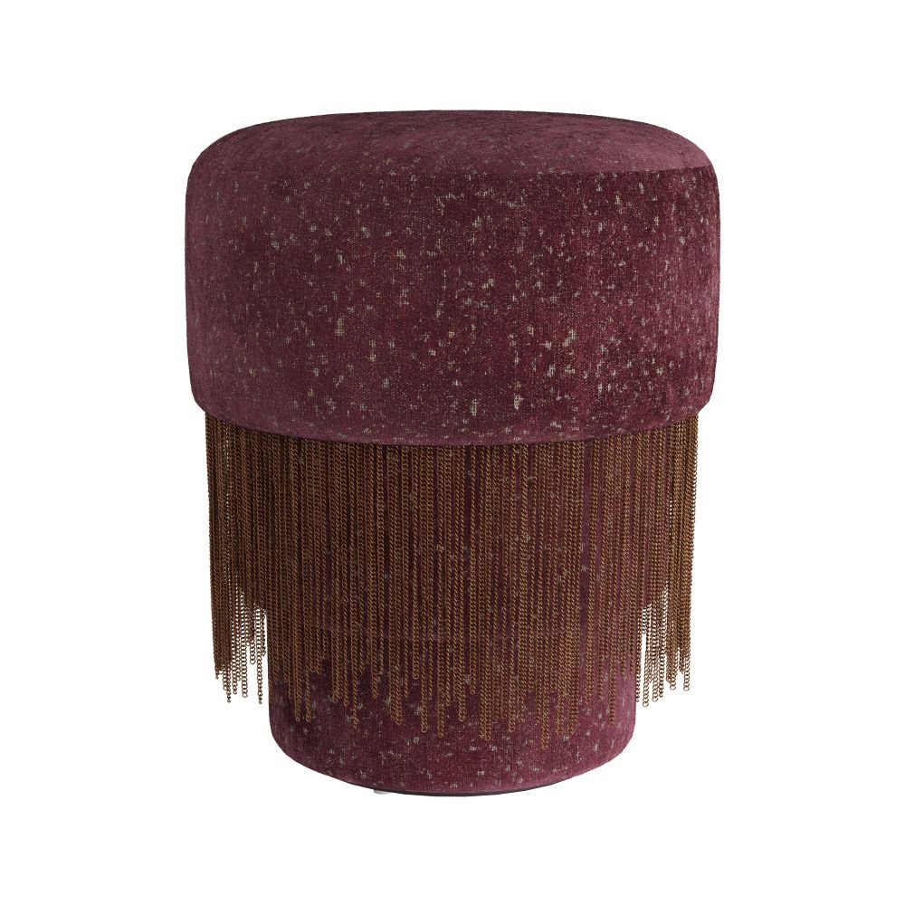 Twyla Bordeaux Chenille Ottoman
